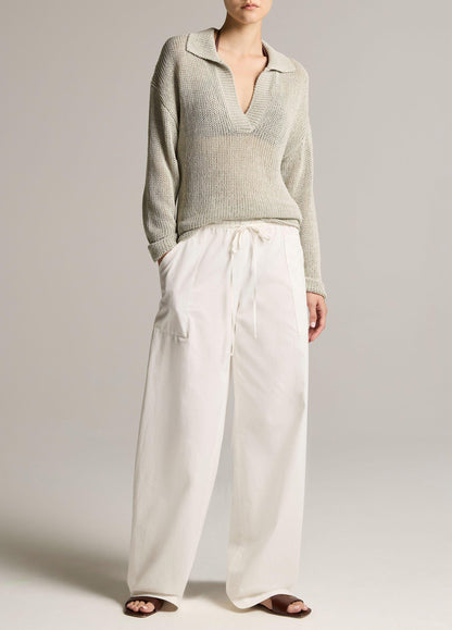 Italian Coated Cotton-Blend Polo Sweater - US 3107