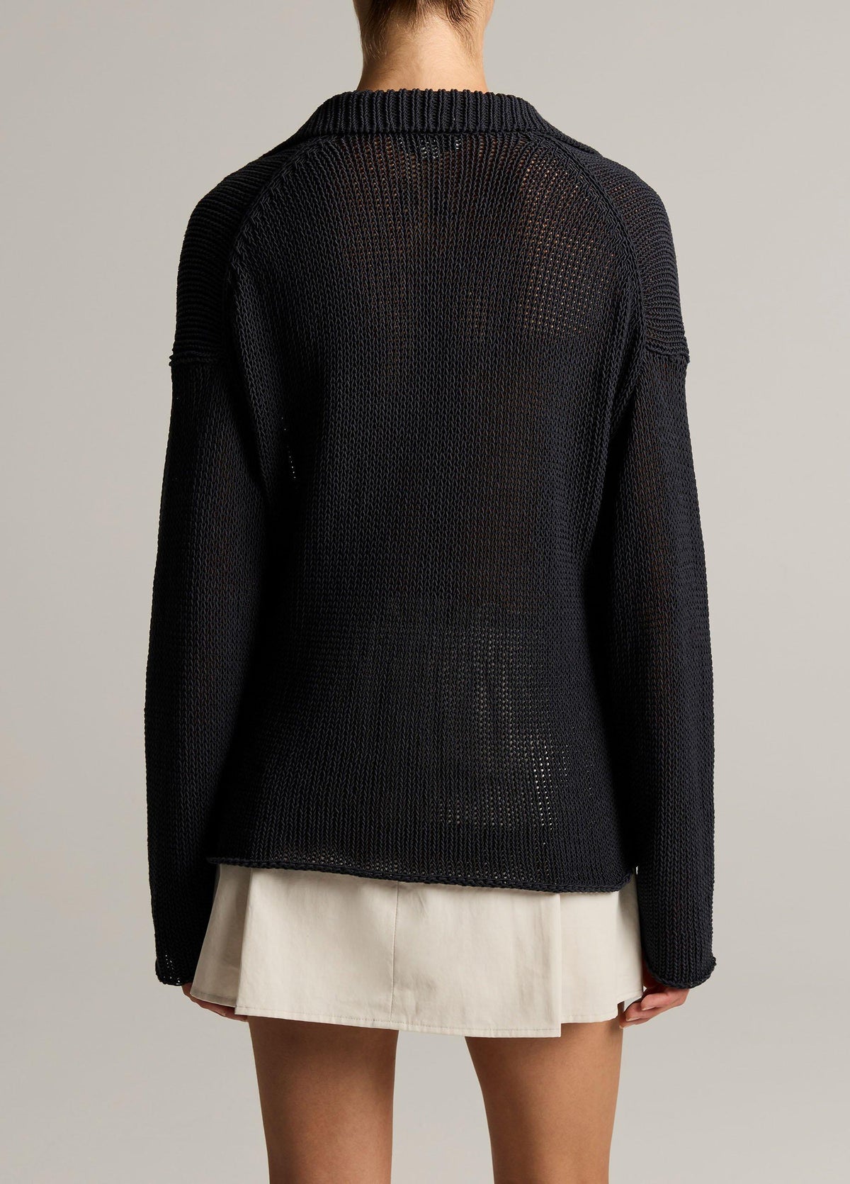 Italian Coated Cotton-Blend Polo Sweater - US 9454