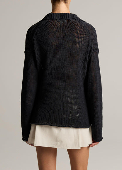 Italian Coated Cotton-Blend Polo Sweater - US 9454