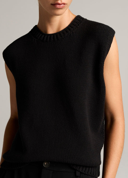 Italian Cotton-Blend Asymmetric Sweater Vest - US 6332