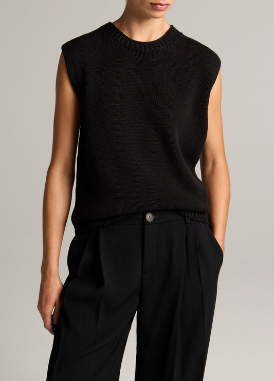 Italian Cotton-Blend Asymmetric Sweater Vest - US 6332