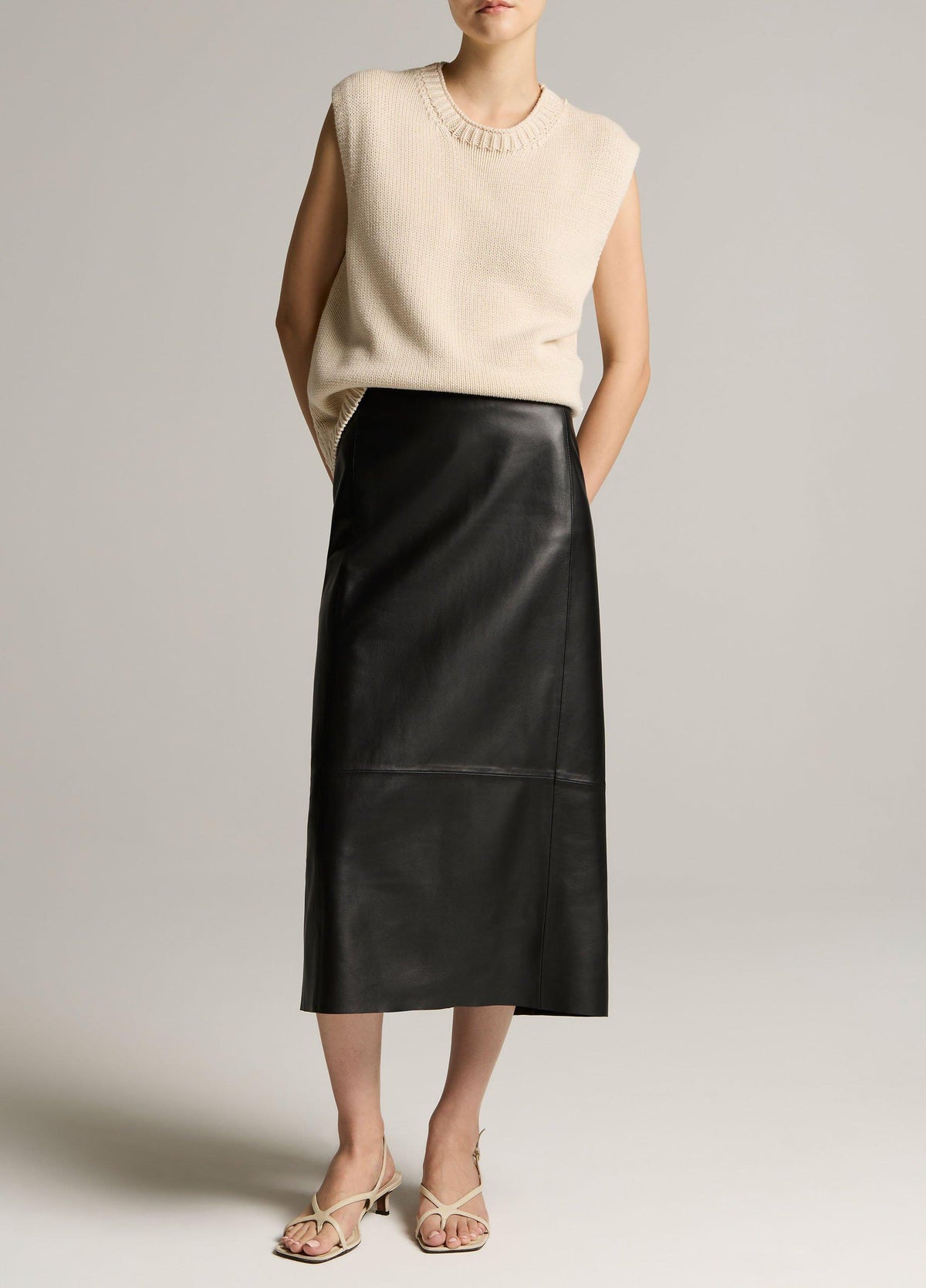 Italian Cotton-Blend Asymmetric Sweater Vest - US 7745