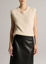 Italian Cotton-Blend Asymmetric Sweater Vest - US 7745