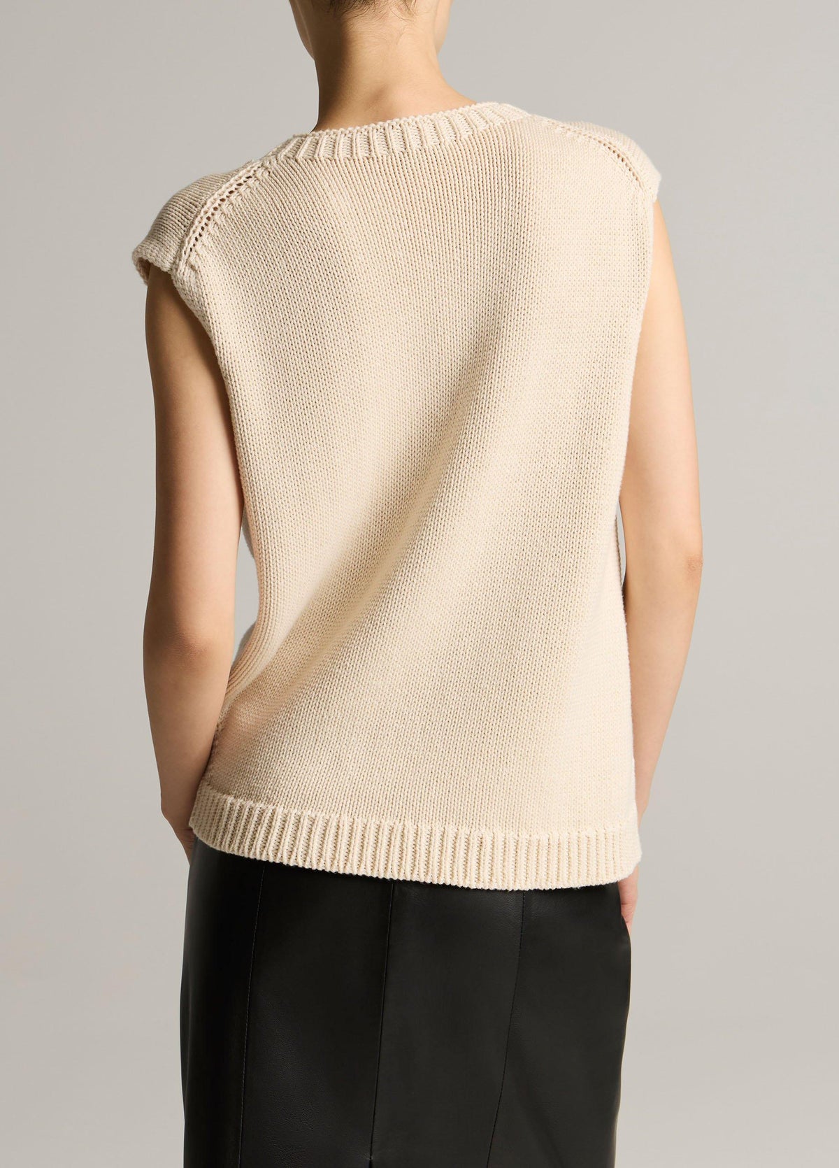 Italian Cotton-Blend Asymmetric Sweater Vest - US 7745