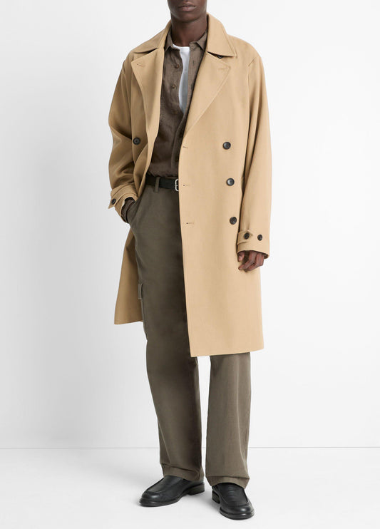 Italian Cotton Double-Breasted Trench Coat - US 0462