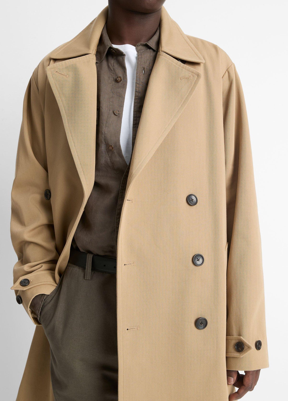 Italian Cotton Double-Breasted Trench Coat - US 0462
