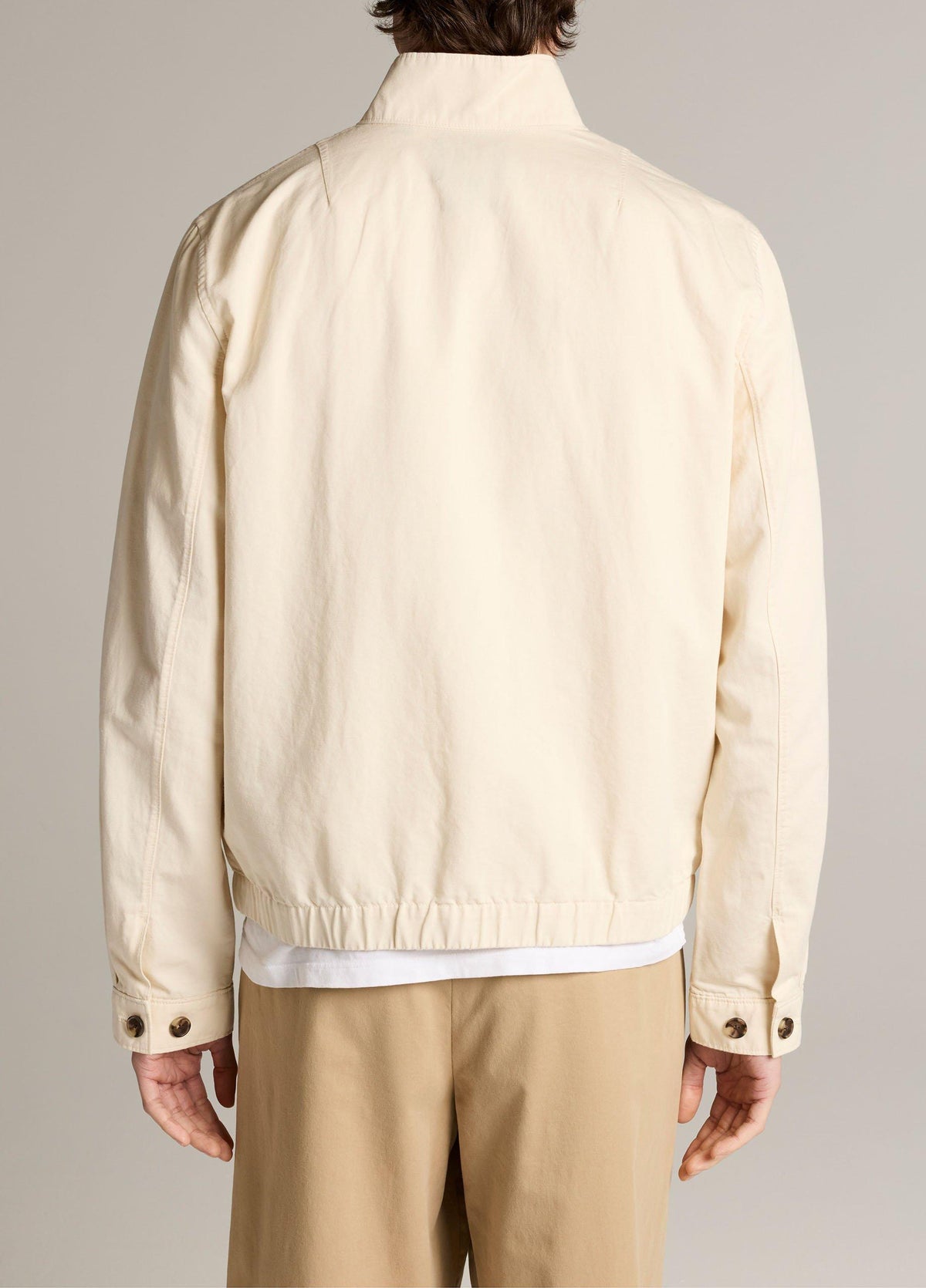 Italian Cotton-Linen Band-Collar Bomber Jacket - US 9970