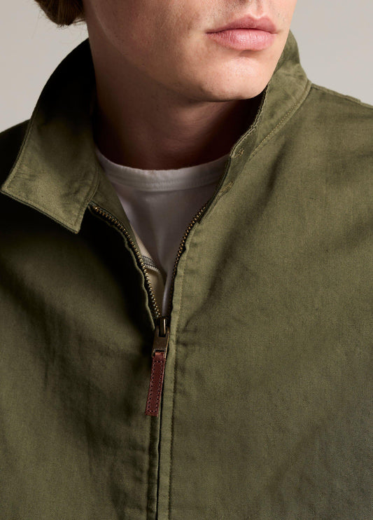 Italian Cotton-Linen Band-Collar Bomber Jacket - US 6093