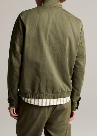 Italian Cotton-Linen Band-Collar Bomber Jacket - US 6093