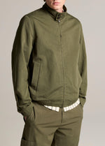 Italian Cotton-Linen Band-Collar Bomber Jacket - US 6093