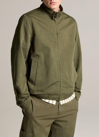 Italian Cotton-Linen Band-Collar Bomber Jacket - US 6093