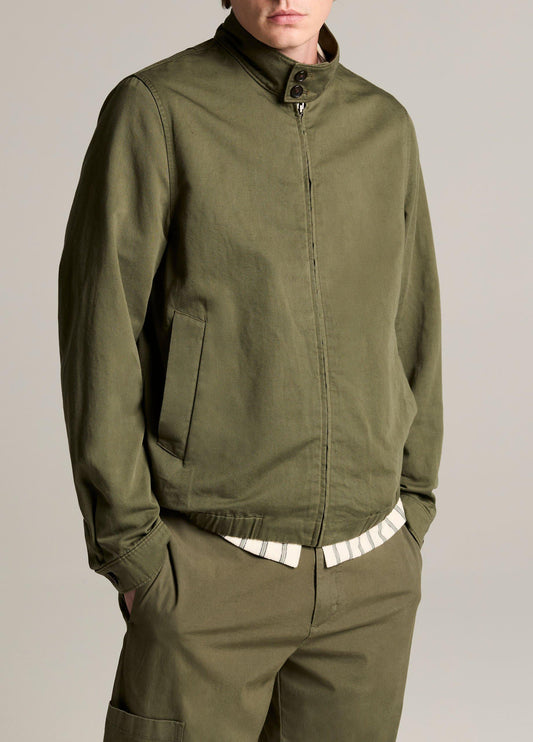 Italian Cotton-Linen Band-Collar Bomber Jacket - US 6093