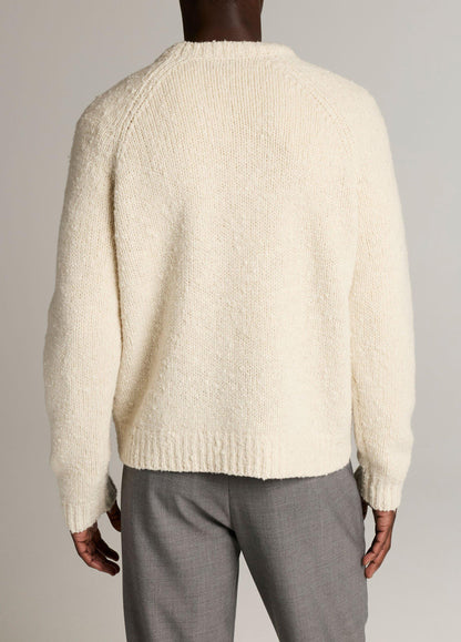 Italian Merino Wool-Blend Bouclé Raglan-Sleeve Sweater - US 6623
