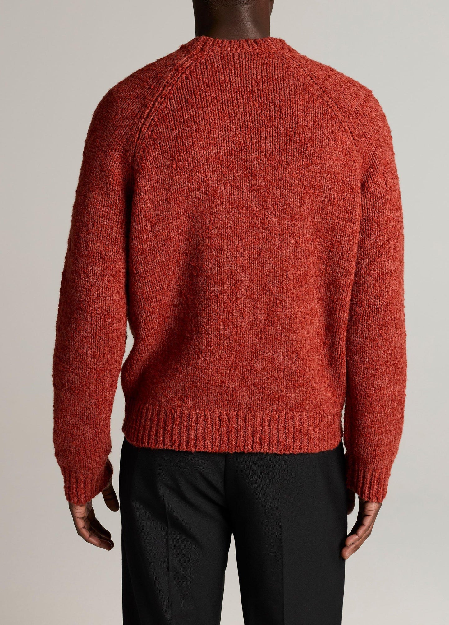 Italian Merino Wool-Blend Bouclé Raglan-Sleeve Sweater - US 9456