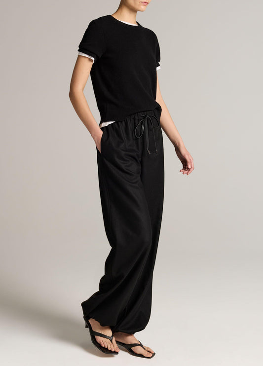 Italian Wool-Blend Flannel Drawstring Pant - US 9720