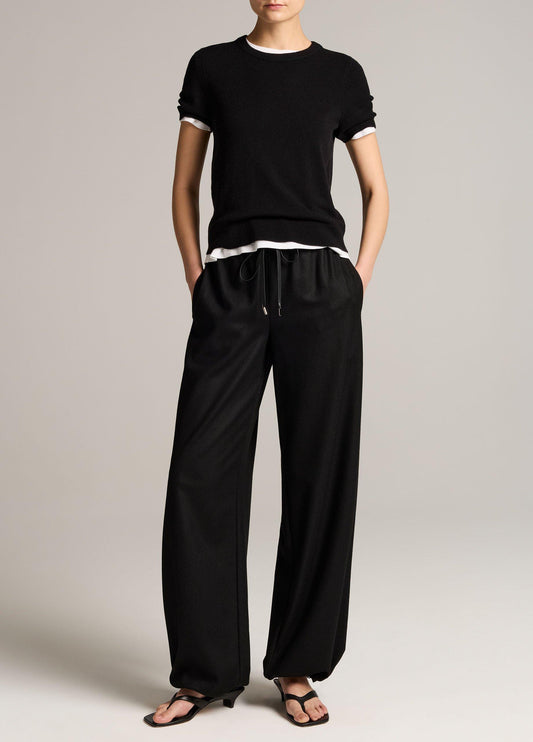 Italian Wool-Blend Flannel Drawstring Pant - US 9720