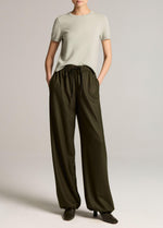 Italian Wool-Blend Flannel Drawstring Pant - US 3936