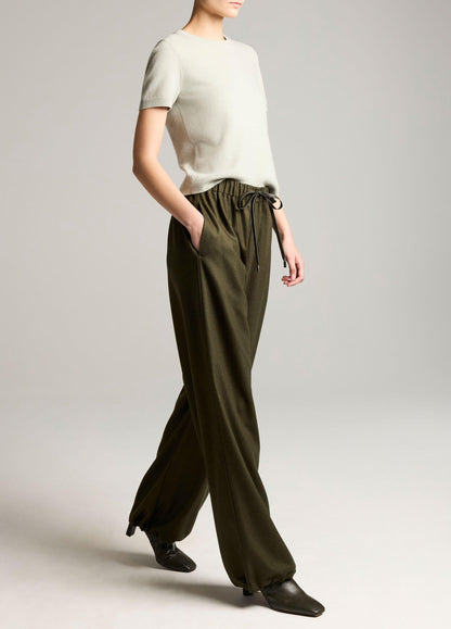 Italian Wool-Blend Flannel Drawstring Pant - US 3936