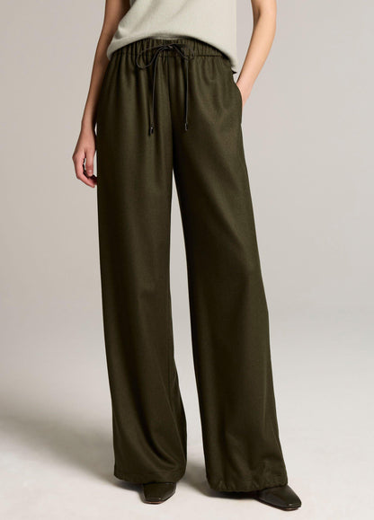 Italian Wool-Blend Flannel Drawstring Pant - US 3936