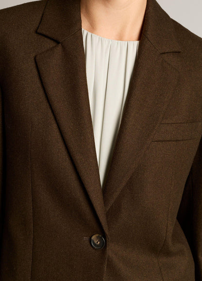 Italian Wool-Blend Flannel Short Blazer - US 7964