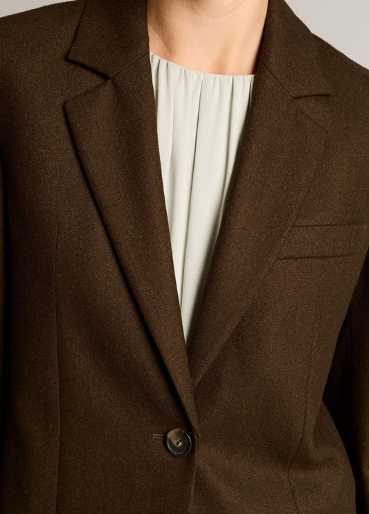 Italian Wool-Blend Flannel Short Blazer - US 7964