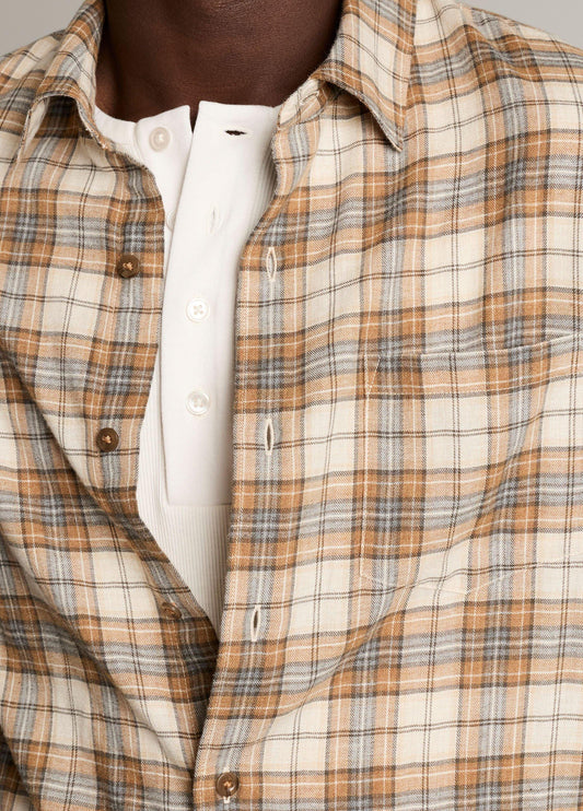 Jackson Plaid Cotton Button-Front Shirt - US 7404