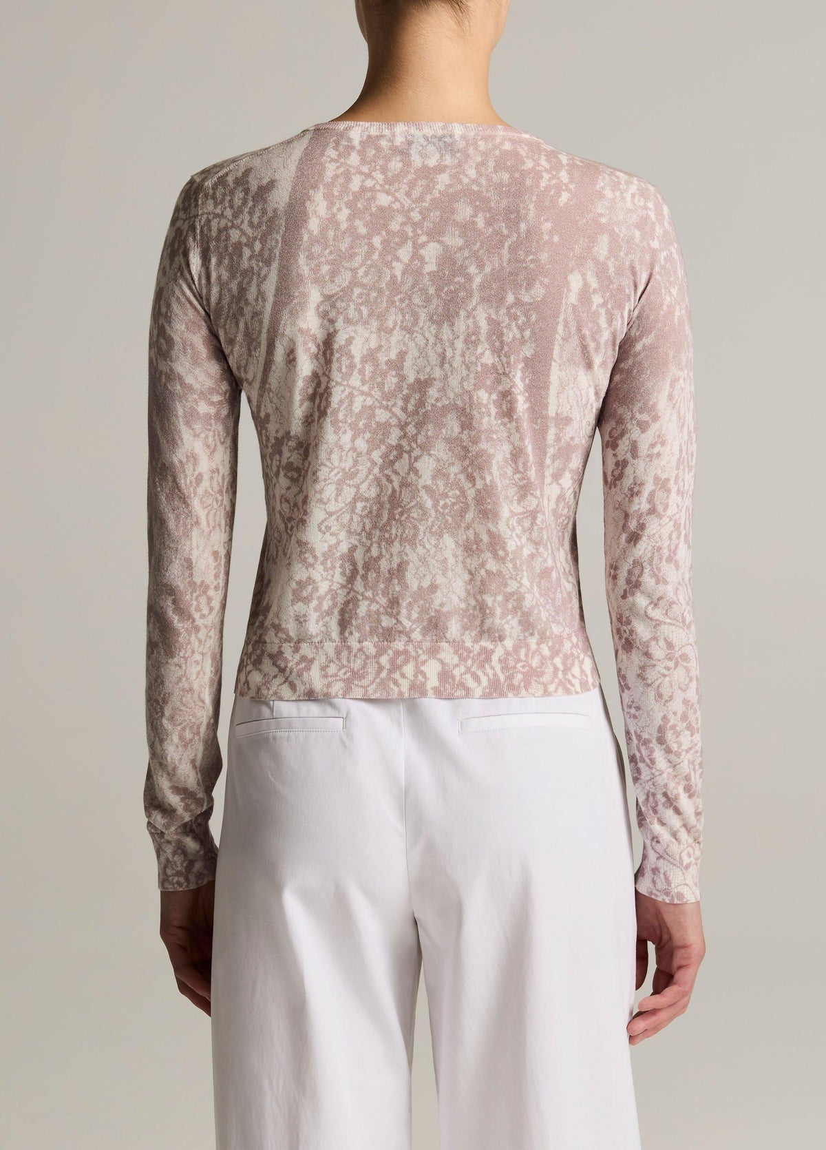 Lace-Print Italian Cotton-Blend Cardigan - US 1753