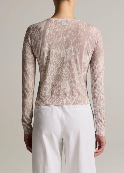 Lace-Print Italian Cotton-Blend Cardigan - US 1753
