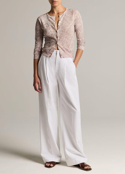 Lace-Print Italian Cotton-Blend Cardigan - US 1753