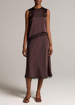 Lace-Trim Satin Slip Skirt - US 9387