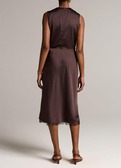 Lace-Trim Satin Slip Skirt - US 9387