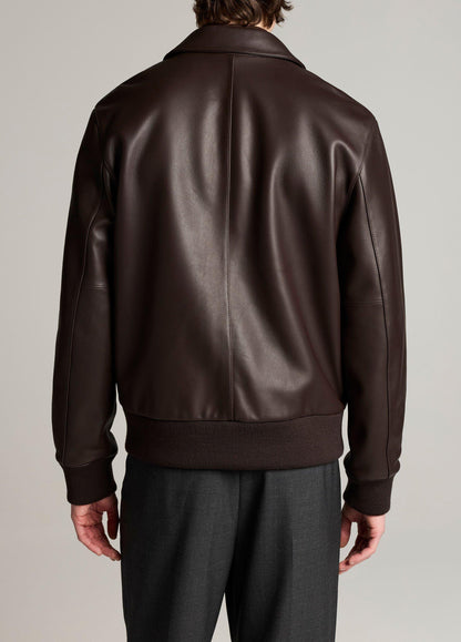 Leather Aviator Bomber Jacket - US 0997