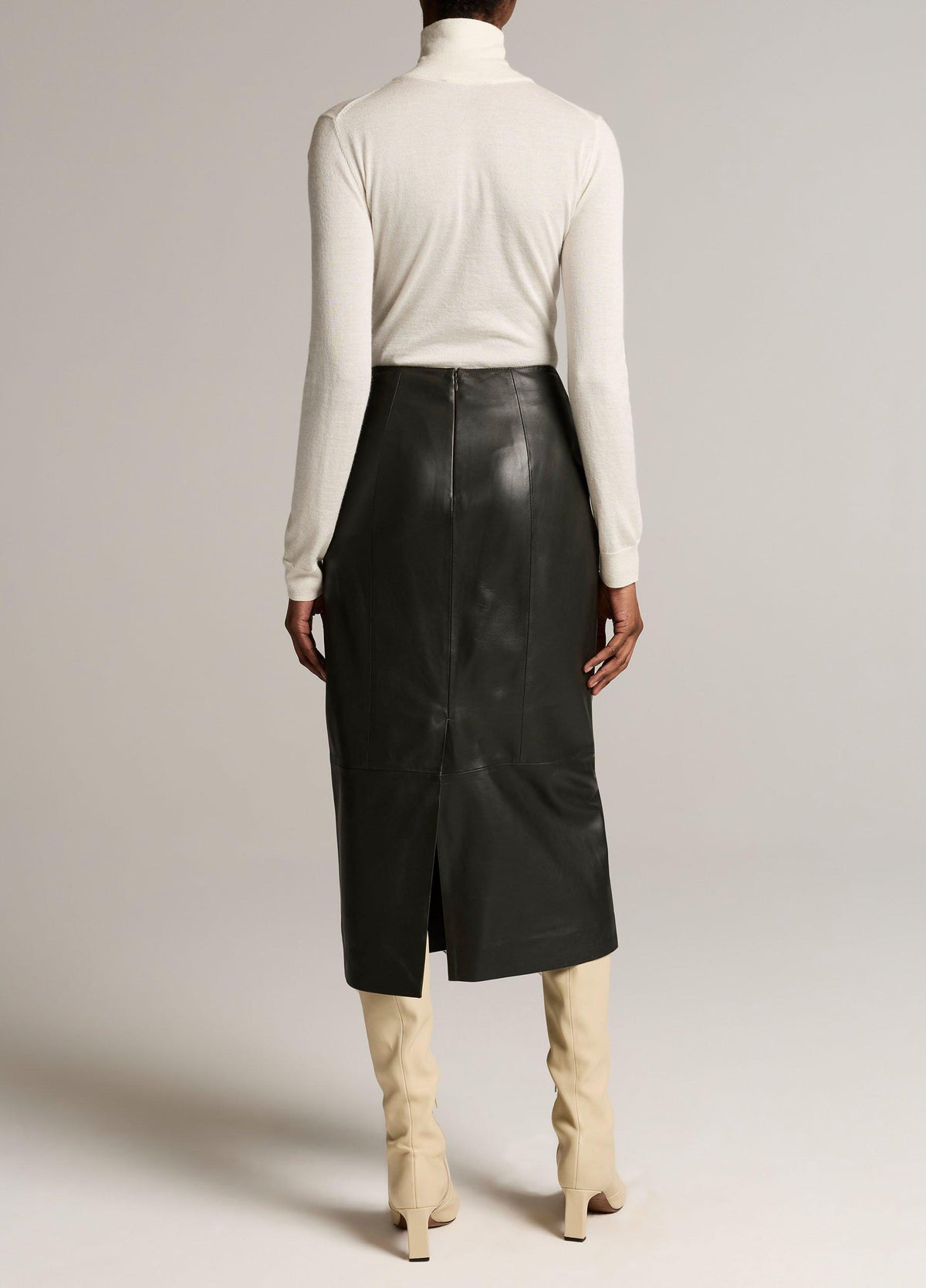 Leather Midi Skirt - US 2302