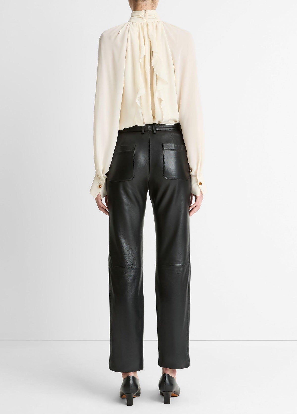 Leather Straight-Leg Trouser - US 5975