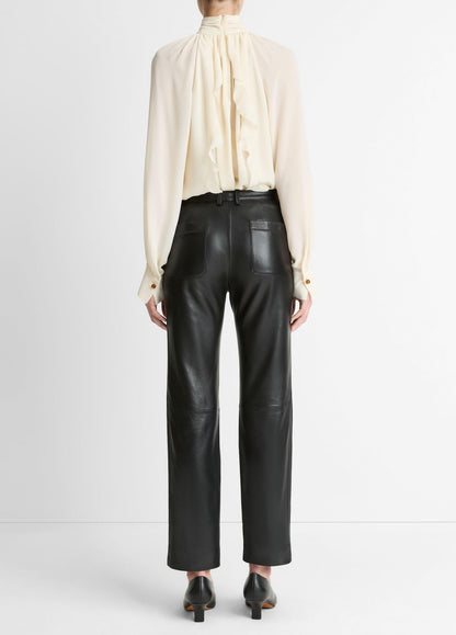 Leather Straight-Leg Trouser - US 5975