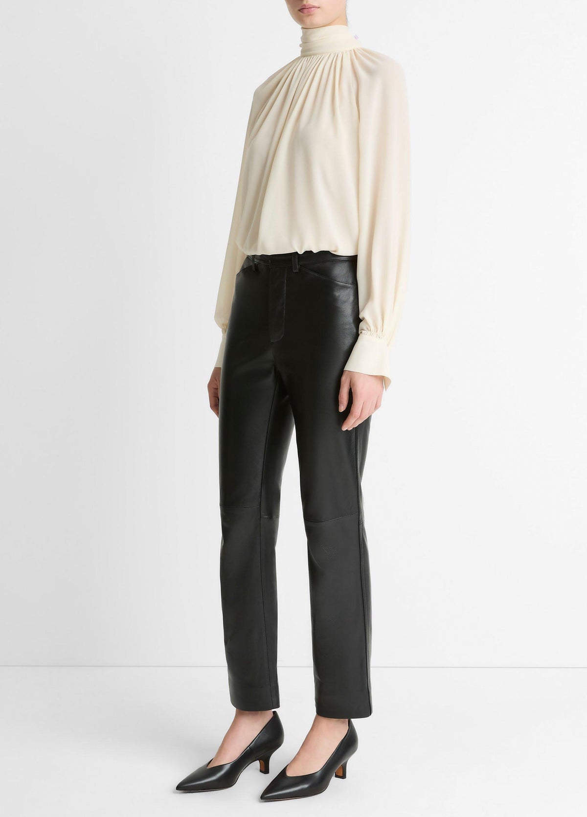 Leather Straight-Leg Trouser - US 5975