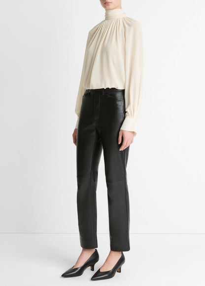 Leather Straight-Leg Trouser - US 5975