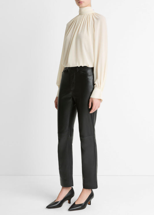 Leather Straight-Leg Trouser - US 5975