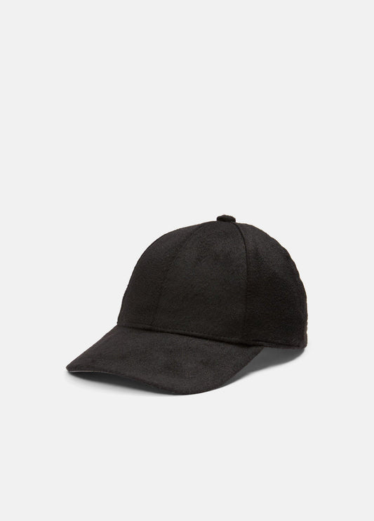 Leather-Trim Cashmere Baseball Cap - US 1018