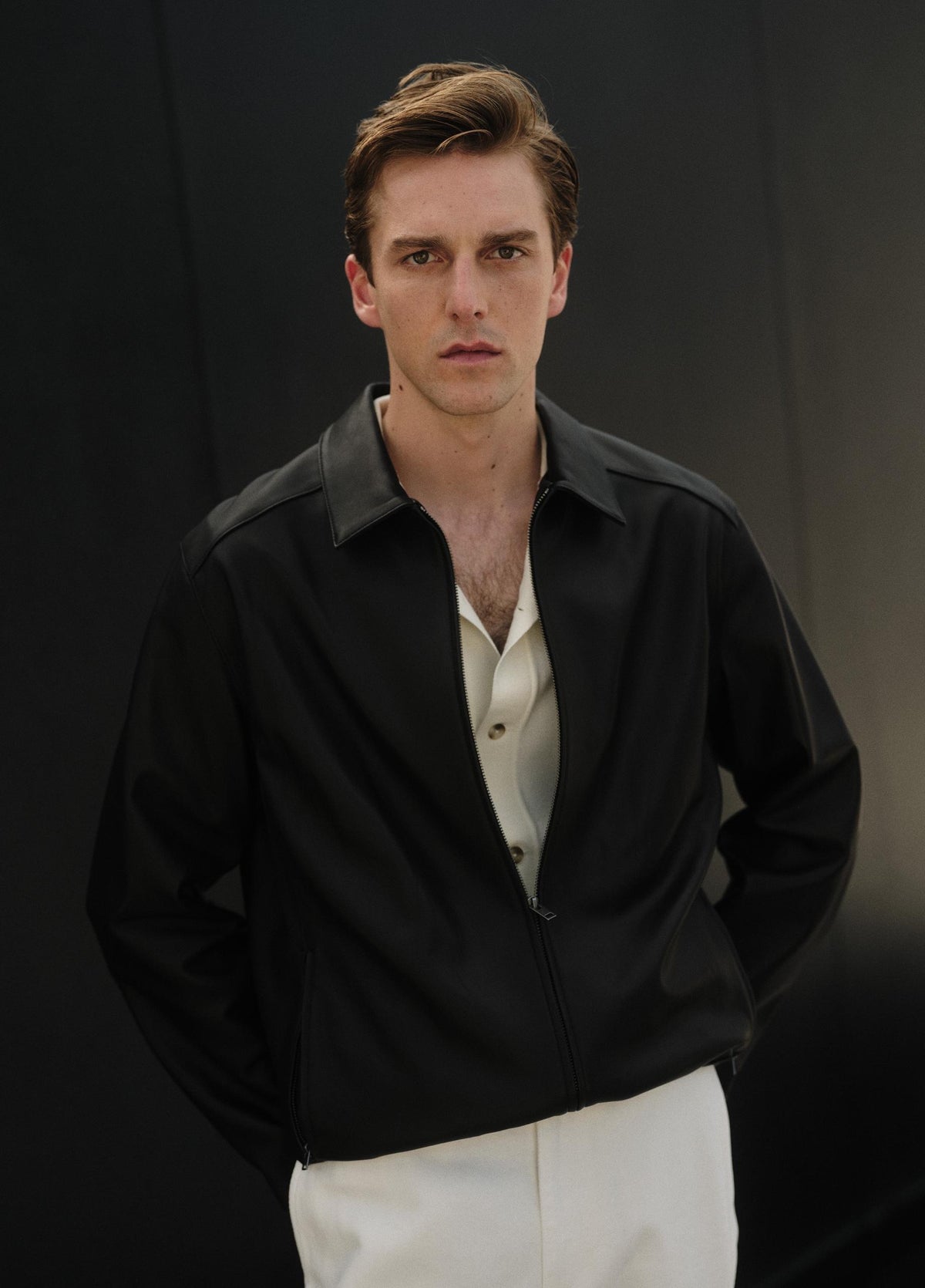 Leather Zip-Up Jacket - US 7496