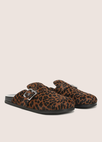 Leon Leopard-Print Calf Hair Clog - US 5784