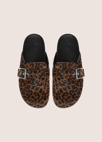 Leon Leopard-Print Calf Hair Clog - US 5784
