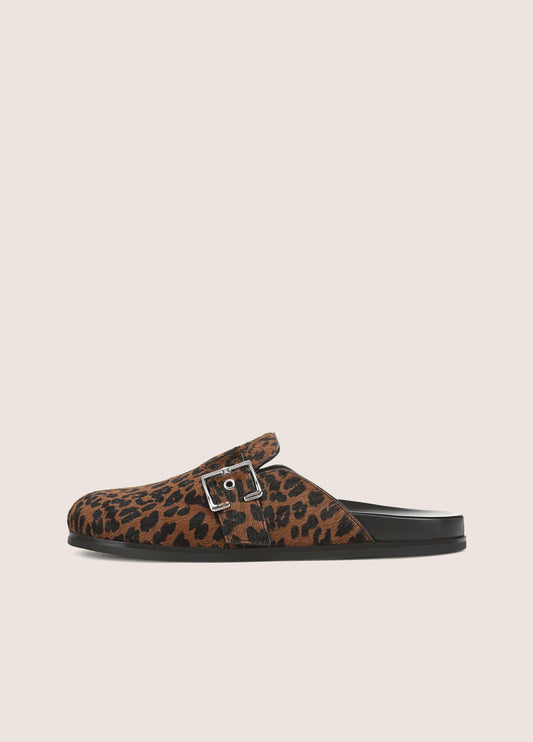 Leon Leopard-Print Calf Hair Clog - US 5784