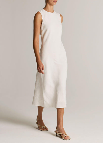 Linen-Blend Bias-Cut Dress - US 6303