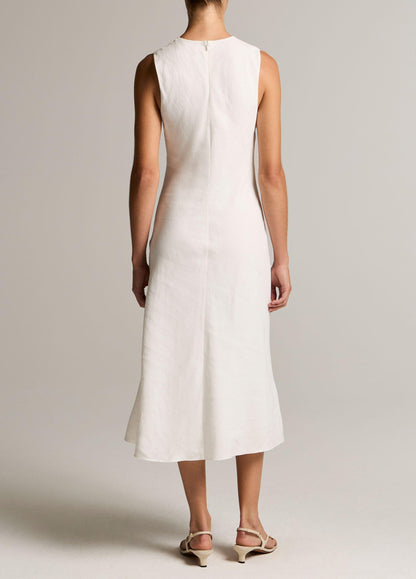 Linen-Blend Bias-Cut Dress - US 6303