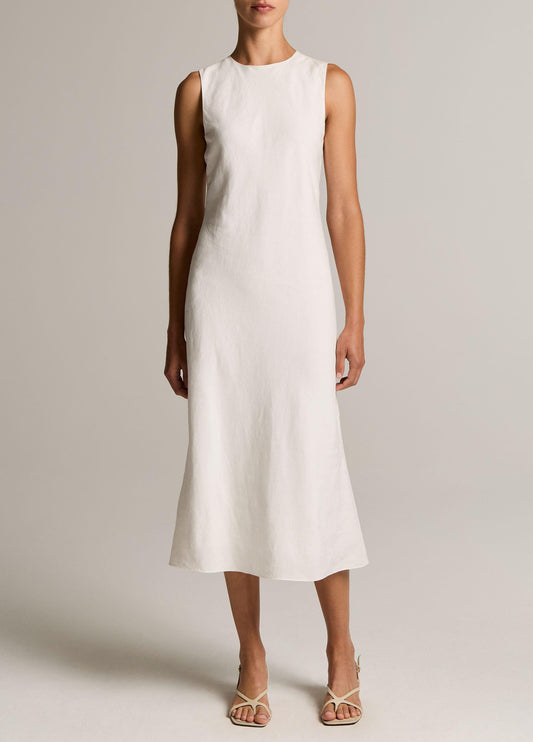 Linen-Blend Bias-Cut Dress - US 6303