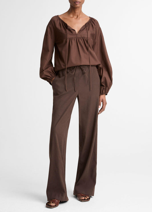 Linen-Blend Drawstring Pant - US 6019