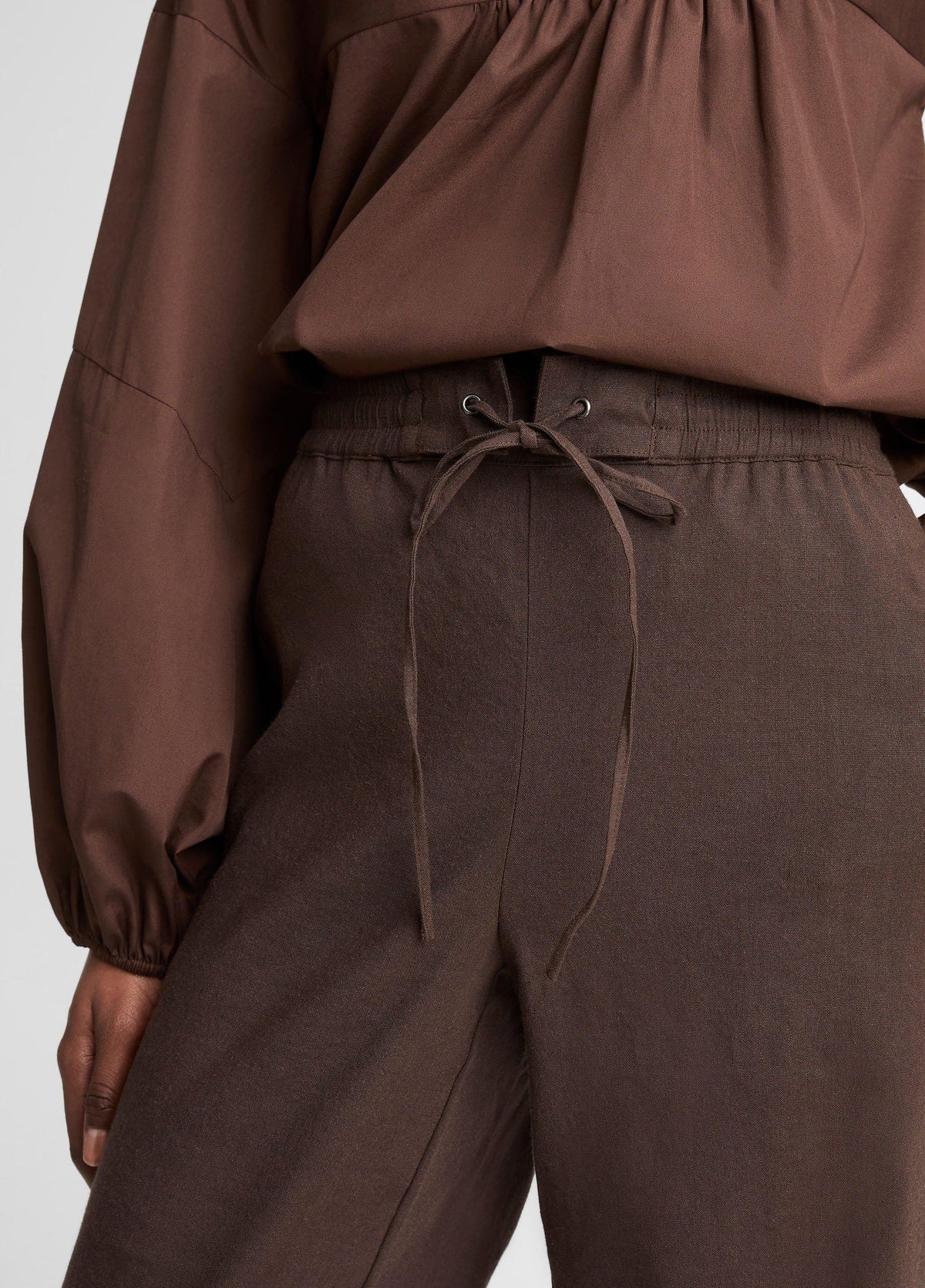 Linen-Blend Drawstring Pant - US 6019