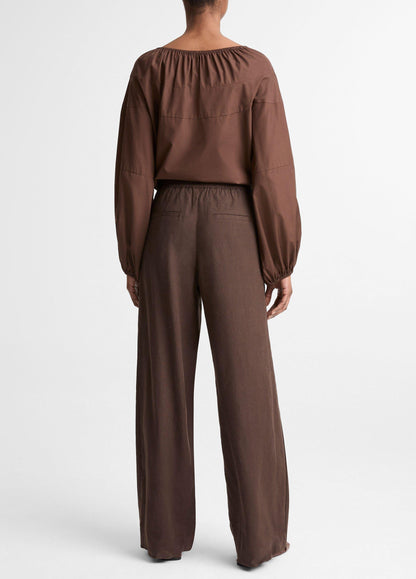 Linen-Blend Drawstring Pant - US 6019