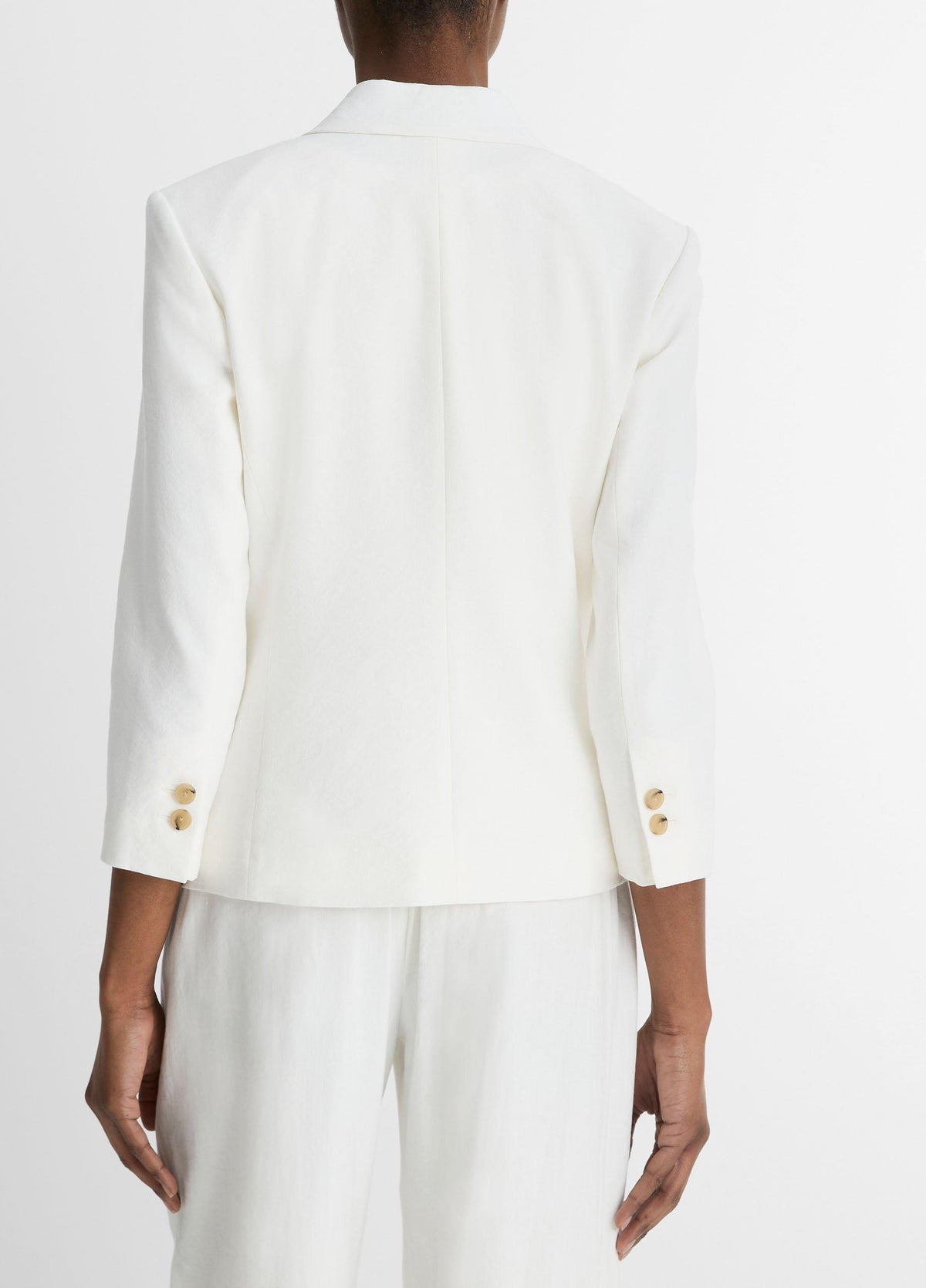 Linen-Blend Shrunken Blazer - US 3869
